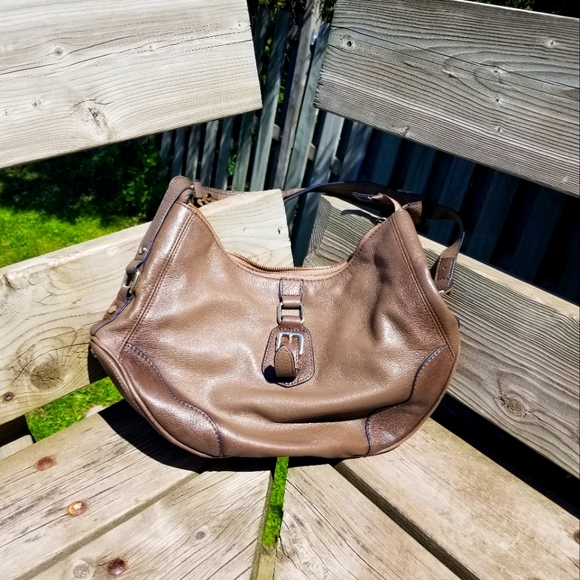 Danier Light Brown Leather Satchel Purse - Picture 2 of 9